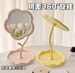 Mini Table Top Floral Shaped Mirror